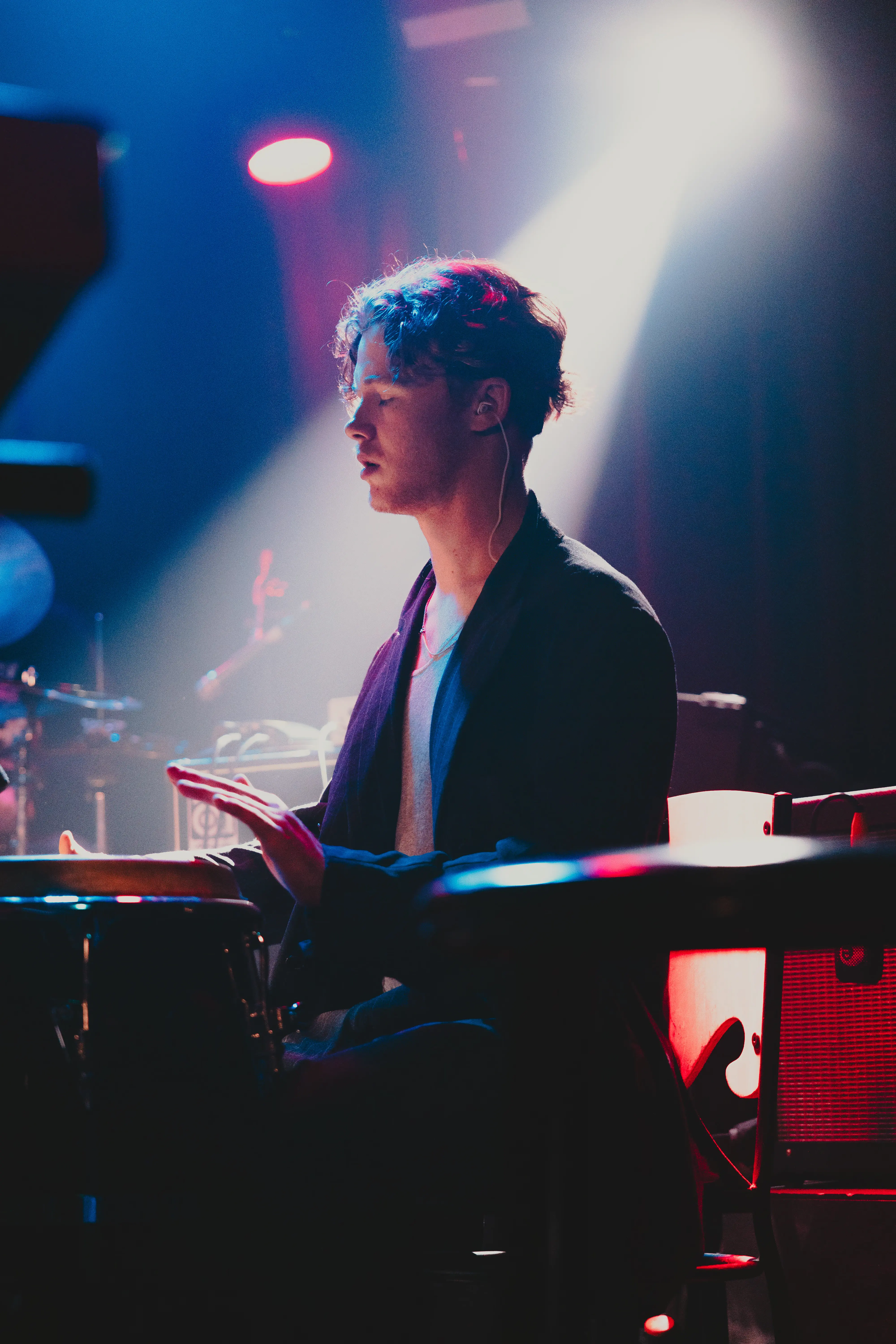 Iliya performing percussion live